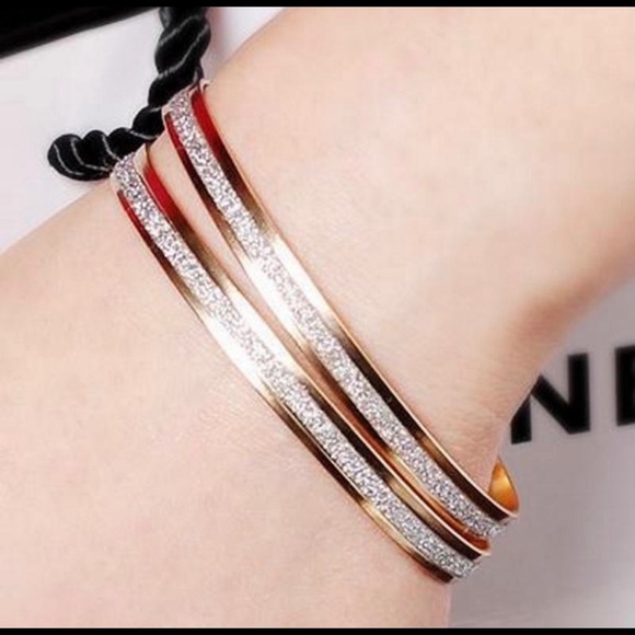 Gold Shimmering Bangle Bracelet - Picture 3 of 3